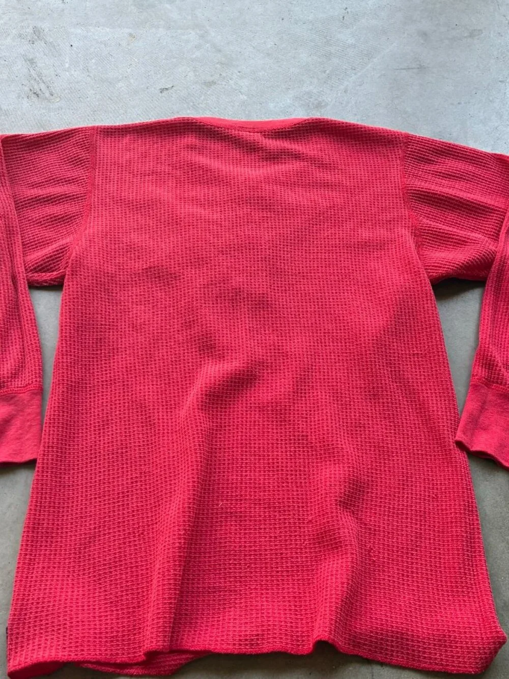 Vintage 70s Harley-Davidson Dragon Sleeve Red Waffle Thermal Henley